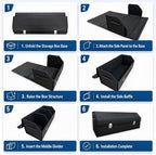 Car Trunk Organizer with Lid,Foldable Faux Leather Cargo Storage Box,3 Compartments,Collapsible Multi-Functional for SUV,Sedan,Vehicle Trunk, Black