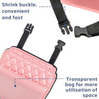 Car Seat Organizer Backseat with Storage Pockets, PU Leather Vehicle Backseat Hanging Storage Pocket, Multipurpose Automotive Travel Essentials Accessories, Universal for Most Cars (Pink)