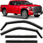 Voron Glass in-Channel Extra Durable Rain Guards for Toyota Tundra 2022-2026 CrewMax, Window Deflectors, Vent Window Visors, 4 Pieces - 200814