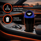 Cup Holder Trash Can for Car, Leakproof Vehicle Back Seat Garbage Can Mini Portable Trash Bin with Lid, Universal Smellproof Cup Holder Garbage Bin for Cars Trucks SUVs (Blue)