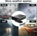 12V 150W Dual Use Car Cooling Heater Fan, Summer Quick Vehicle Cool Down Air Fan, Winter Windshield Defogger Defroster Portable Auto Fan Fit All Sedans Trucks SUVs