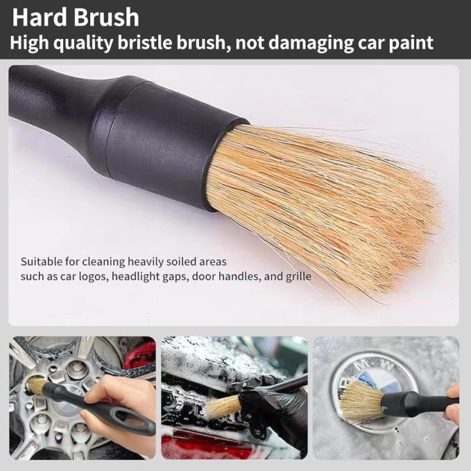 Car Detailing Brush Set - 4-Piece Kit for Interior & Exterior Cleaning - Premium Car Wash Brush for Professional Results ﻿car Duster Interior