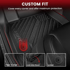 Floor Mats & Cargo Liner for Chevrolet Malibu 2016-2025 Car Mats (Not Fit Hybrid), All Weather TPE Custom Fit Floor Mats for Cars, 1st and 2nd Row Car Floor Mats for Malibu Accessories Black
