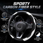 Car Steering Wheel Cover 15 inch, Microfiber PU Leather Elastic Steering Wheel Protector, Anti-Slip Breathable Car Interior Accessories for Most Cars (White)