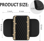 Bling Car Center Console Cover, Leather Car Arm Rest Cover Cushion with 2 Storage Bags, Universal Auto Armrest Protector, Bling Accessories Interior for Most Vehicles(Champagne Diamond)