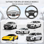 Steering Wheel Covers, 3PCs Carbon Fiber Anti-Skid Clip on Car Steering Wheel Cover Protector Universal for Most Car, White