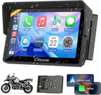 Carpuride W502B Pro for B.M W Motorcycle CarPlay & Android Auto & Dual Bluetooth, 5" Waterproof GPS Navigation Screen for Motorbike, Music Sharing, Intercom, EQ, Light Sensor, Compass, Barometer