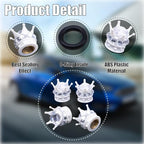 4PCS Crown Bling Tire Stem Valve Caps, Crystal Diamond Car Wheel Tire Valve Caps Universal Copper Core Stem Covers for Cars, SUV, Trucks, Bikes, Motorcycles, Bicycles (White & Silver)