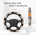 Cartoon Lovely Cats Steering Wheel Covers Universal 15 Inch Car Wheel Cover,Anti-Slip Breathable Car Accessories Protector Fit for Trucks,Sedans,SUVs,Vans