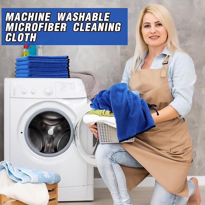 80 Pcs Blue Microfiber Towels: 16"x16" Microfiber Drying Towels Bulk Micro Fiber Car Cleaning Cloth for Cars Drying Washing Polishing Cleaning Household Supplies