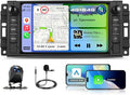 7" Car Stereo Radio for Jeep Wrangler 2007-2015 4G+64G | Wireless CarPlay Android Auto, GPS, 5GHz WiFi, FM/RDS, SWC, Backup Camera for Grand Cherokee 2005-2011 Dodge Ram 1500 2500