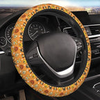 Dog Pattern Steering Wheel Cover, 15 Inch Universal Fit Neoprene Car Wheel Protector, Non-Slip & Breathable Cute Animal Print Interior Decor for Women and Men