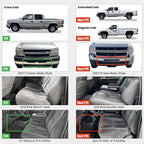 Floor Mats for Chevy Silverado/GMC Sierra Crew Cab 1500 2500/2500HD 1999-2007, 3500HD 2001-2007(2007 Fit Classic Body Only), Suburban/Yukon XL/Escalade ESV (2nd Row Bench Seat Only) 2000-2006