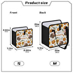 Car Trash Can Organizer Bin with Adjustable Strap for Back Front Seat Console Waterproof Leakproof Collapsible Portable 11 Inch Thanksgiving Turkeys Sunflowers White