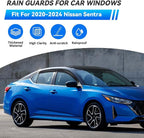 4pcs Smoke Tint Sun Rain Guard Vent Window Visors Compatible with 2020-2024 Nissan Sentra, Outside Mount Tape On Style Acrylic Set of 4 Front+Rear
