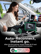 Wireless Carplay & Android Auto Adapter, Metal Design Mini & Stable 2-in-1 Dongle, Convert Vehicle's Wired CarPlay/Android Auto to Wireless, for iOS 10+/Android 11+ & Cars from 2016