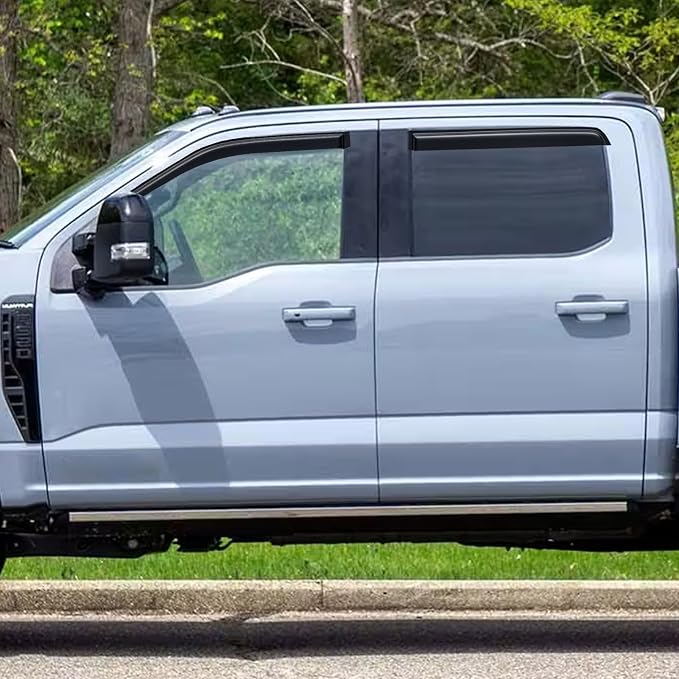 in-Channel Window Visors Rain Guards for 2017-2026 Ford F250 F350 F450 F550 Super Duty SuperCrew, Window Vent Wind Shades Deflectors for 17-26 F-250~F-550 SD Crew Cab