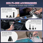 Handheld Car Vacuum Cleaner, 16000PA Air Duster & Vacuum Cleaner, 120W High Power Hand Held Vacuum Cordless, Portable Vacuum Rechargeable with Multi-Nozzles & LED Light for Car, Home, Pet, Office