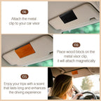 Car Air Freshener Starter Kit - Wood Car Freshener for Visor Clip - Long Lasting Car Scent - Car Odor Eliminator - CLIP INCLUDED