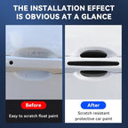 4Pcs Reflective Car Door Handle Bowl Sticker, Car Door Handle Protective Sticker Anti-Scratch, Scratch Collision Protection Guard Universal for SUV Truck RV, Auto Exterior Decor (Black-3)
