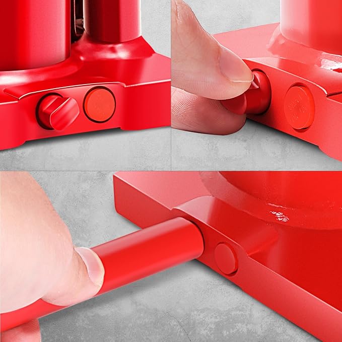 10 Ton / 20000 lbs Lifting Automotive Welded Hydraulic Bottle Jack for Car SUV Pickup Truck, Auto Repair, with Manual Handle, Red