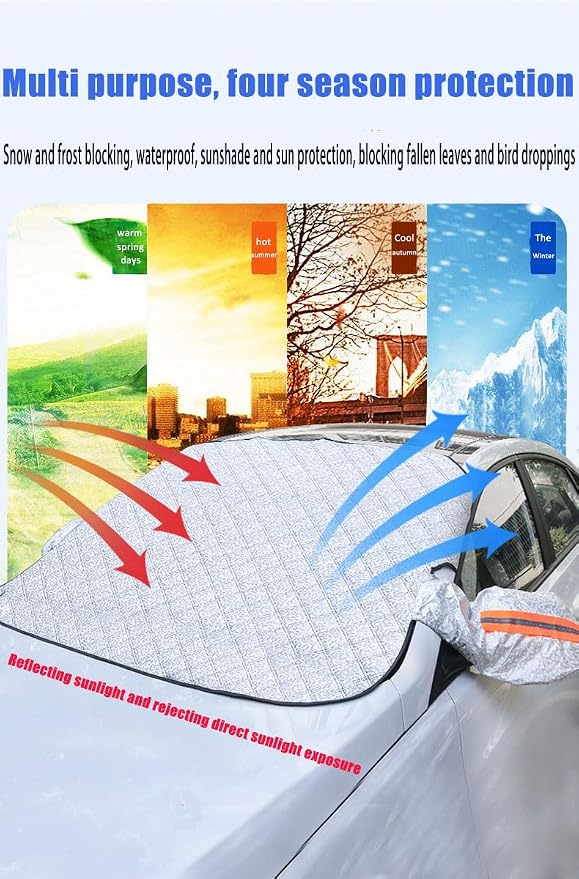 Car Sunshade, Snow Blocking, Antifreeze, Sun Protection, and Rainproof are Easy to Install to Resist Frost, Snow, Wind, and rain (Small Size)