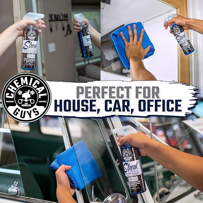 Streak Free Window Cleaner – Ammonia-Free Glass Cleaner for Crystal Clear Clarity, Safe on Tint, Mirrors, Touchscreens, Windshields, and Chrome, 32 fl oz