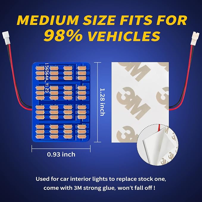 Car Interior LED Lights Accessories with 194 168 T10 / BA9S / DE3175 6418 211-2 578 Festoon Adapters, 48-SMD Panel Lamps for Dome Map Door Trunk Courtesy License Plate Lights (Purple)