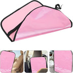 Car Seat Kick Pad and Back Protector, Pink Faux Leather Anti-kick Mat with Waterproof Surface, Sturdy Rear Seat Guard for SUV and Truck Use
