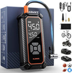 Cordless Tire Inflator Portable Air Compressor,150 PSI Bike Pump with LED Light & Digital Pressure Gauge, Dual Power Air Pump for Car Tires, Motorcycle, Bicycle, Ball