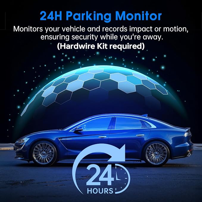 Dash Cam 2.5K Front and Rear with 64GB Card, Car Dashboard Camera with WiFi GPS, 3.39" IPS Screen, WDR Night Vision, Loop Recording, G-Sensor, 160 Wide Angle - Easy Setup for Daily Commuters