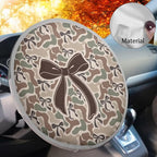Camo Bow Steering Wheel Cover Sun Shade Universal Anti-Heat Aluminum Foil Auto Interior Protector,Block UV Rays Cool in Summer Universal for Cars Truck SUV Van