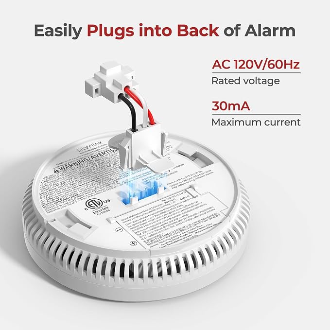 Siterlink Quick Connect Smoke Detector Adapter Plug, Compatible with GS562A Hardwired Smoke Alarm to Connect Existing Wiring Harness GA6217K 6-Pack