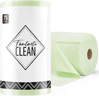 Microfiber Cleaning Cloth Roll- 75 Sheets, 12" x 12" (Green) | Super Absorbent, Lint-free, Tear-away Microfiber Towel Roll, for All-Purpose Cleaning, Reusable Alternative to Paper Towels