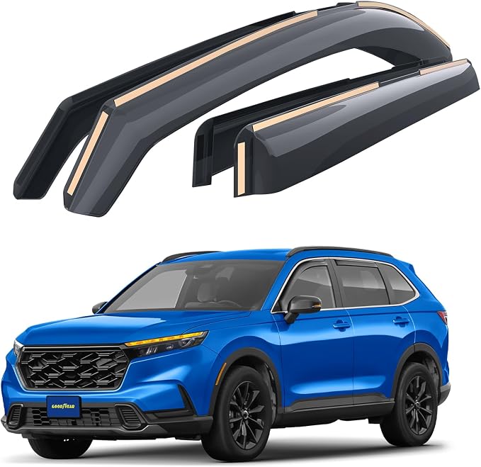 Goodyear Shatterproof in-Channel Window Deflectors for Honda CR-V (CRV) 2023-2026, Rain Guards, Window Visors for Cars, Vent Deflector, Car Accessories, 4 pcs - GY008438