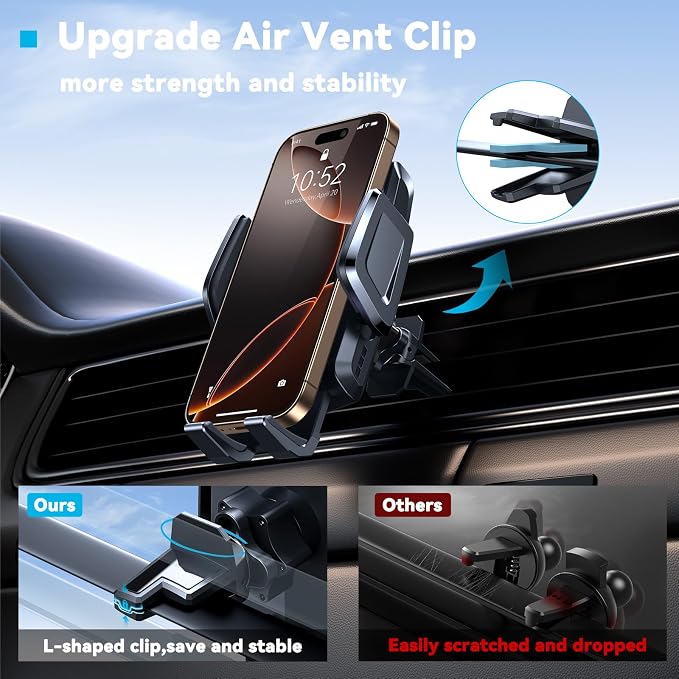 Cup Phone Holder for Car - Adjustable Gooseneck Cup Holder Phone Holders with Air Vent Holders & Expandable Base, Cupholder Phones Mount for iPhone 17/16 Pro Max and All Cell Phones, Car Model