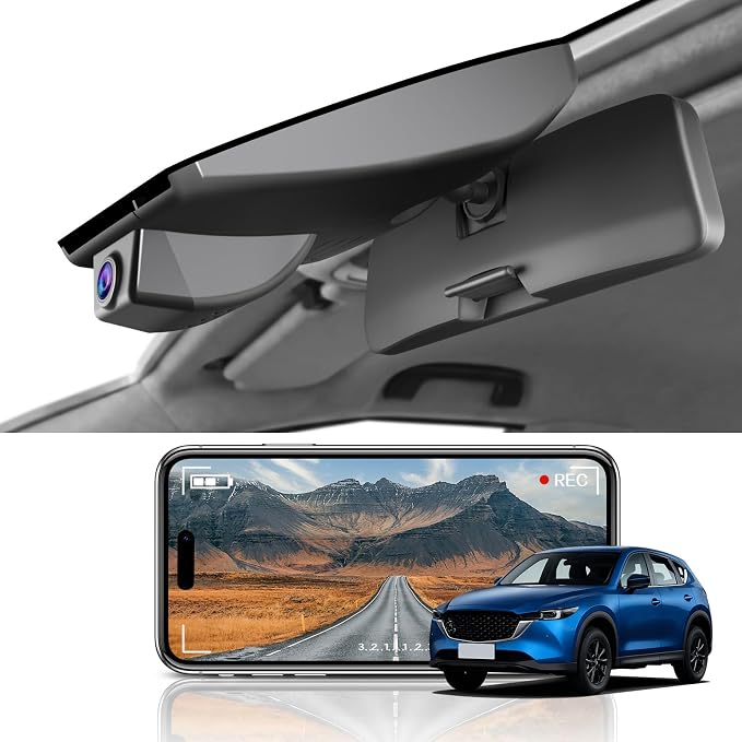 4K Dash Cam for Mazda CX-5 & CX-9 2018-2025,OEM Look,Plug & Play | UHD 2160P Video,Built-in WiFi & APP,Loop Recording,G-Sensor, f/1.6 Aperture,No Wiring,Hidden OEM Style,64GB Card