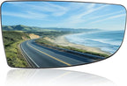 Passenger Lower Side Mirror Glass Compatible with 2015-2025 Ford Transit 150 250 350 2023-2025 E-Transit Replace BK3Z17K707B BK3Z17K707A Wide-Angle Non-Heated