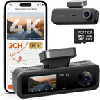 4K Dash Cam Front and Interior, 4K HDR Dash Camera with F1.55 Aperture, Wi-Fi 6, 24H Parking Surveillance, GPS, Loop Recording, 64GB Card Included, UHD Dashcam for Cars/Taxi/Uber/Lyft