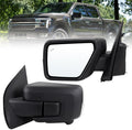 Left Driver Side Mirror Compatible With 2021-2026 Ford F150 With Manual Folding Power Glass Heated Blind Spot Turn Signal Light Matte Black Replace#ML3Z17683TA (9Pins)