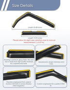in-Channel Window Rain Guard for Jeep Wrangler JK 2007-2018 Rain Guards Side Window Visors Low Profile Vent Visor Window Deflectors Vent Shades Car Accessories