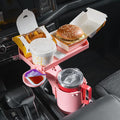 Cup Holder Tray for Car, Car Cup Holder Expander with 360°Rotation Tray, Large Cup Drink Holder Fit for Yeti/Hydro Flask, Detachable Food Tray Table, Pink Car Accessories
