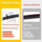 Rain Guards Compatible with 2008-2012 Chevy Malibu Front+Rear Smoke Tint Tape-On Side Window Visor Wind Deflector Vent Visors Car Accessories 4pcs