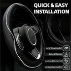 6 PCS Car Steering Wheel Cover Set, Microfiber Leather Steering Wheel Covers Universal 14.5-15 inch, Center Console Cover, Seat Belt Cushion, Cup Holder Coaster, Car Accessories Set White