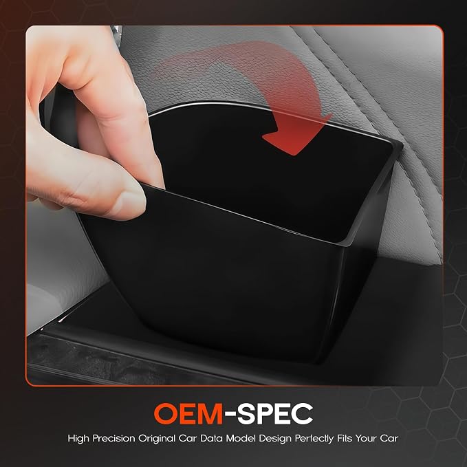 Honda Accord Accessories - Front Door Storage Box Organizer with ABS Door Pocket Insert Tray - Armrest Container (2-Pack, 2008-2013)