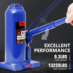 6 Tons / 12000 lbs Lifting Automotive Welded Hydraulic Bottle Jack for Car SUV Pickup Truck, Auto Repair, with Manual Handle & Carrying Storage Case, Blue