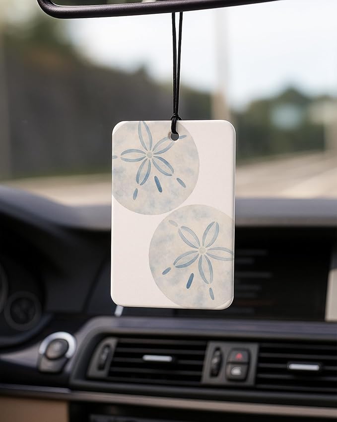 Coastal Beach Car Air Freshener 4 Pcs Coconut Scented, Blue Ocean Marine Life Car Accessories Mirror Decor for Women, Girly Beachy Hanging Air Freshener for Cars Closet Drawer Books