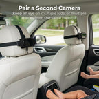 Add-On Camera for Classic Baby Car Monitor, 720P HD Extra Camera with Headrest Mount, Split Screen Dual Baby Monitoring, 2.4GHz Connection, 33 ft Range (Black, Micro USB Version)