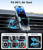 Upgrade Ultra Stable Car Phone Holder Mount【Double Lock Metal Clip】 Universal Air Vent Phone Mount,Mobile Cell Phone Holder for Your Car,for iPhone 17 Pro Max 16 and All Phone