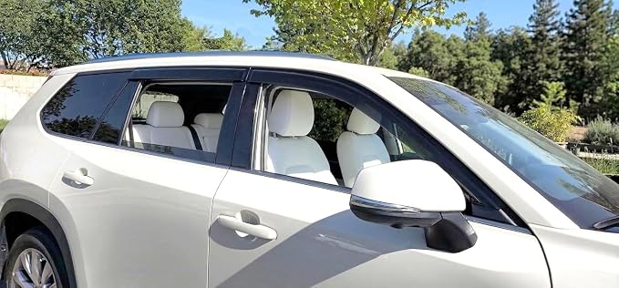 2024-2026 Tape-On Rain Guards for Toyota Grand Highlander Side Window Visor Deflectors & for Lexus TX 350 500h, Durable Tinted Vent Shades 2025